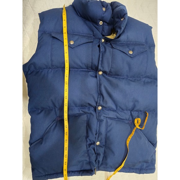 The North Face Vintage Brown Label Goose Down Nuptse Style Blue Puffer Vest 70's - Picture 13 of 16